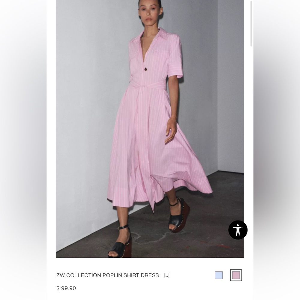 Zara ZW COLLECTION POPLIN SHIRT DRESS